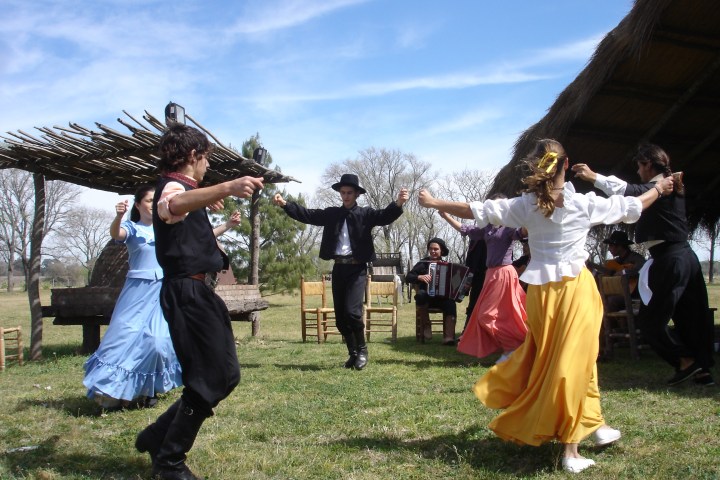 a group of people in a field